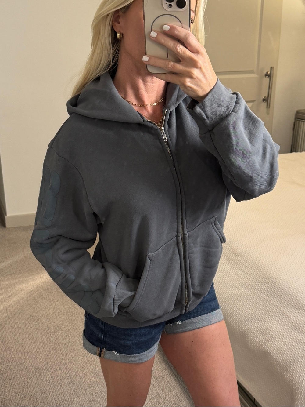 SET Active Slate Sweatshirt Full Zip Hoodie Medium Gray Blue